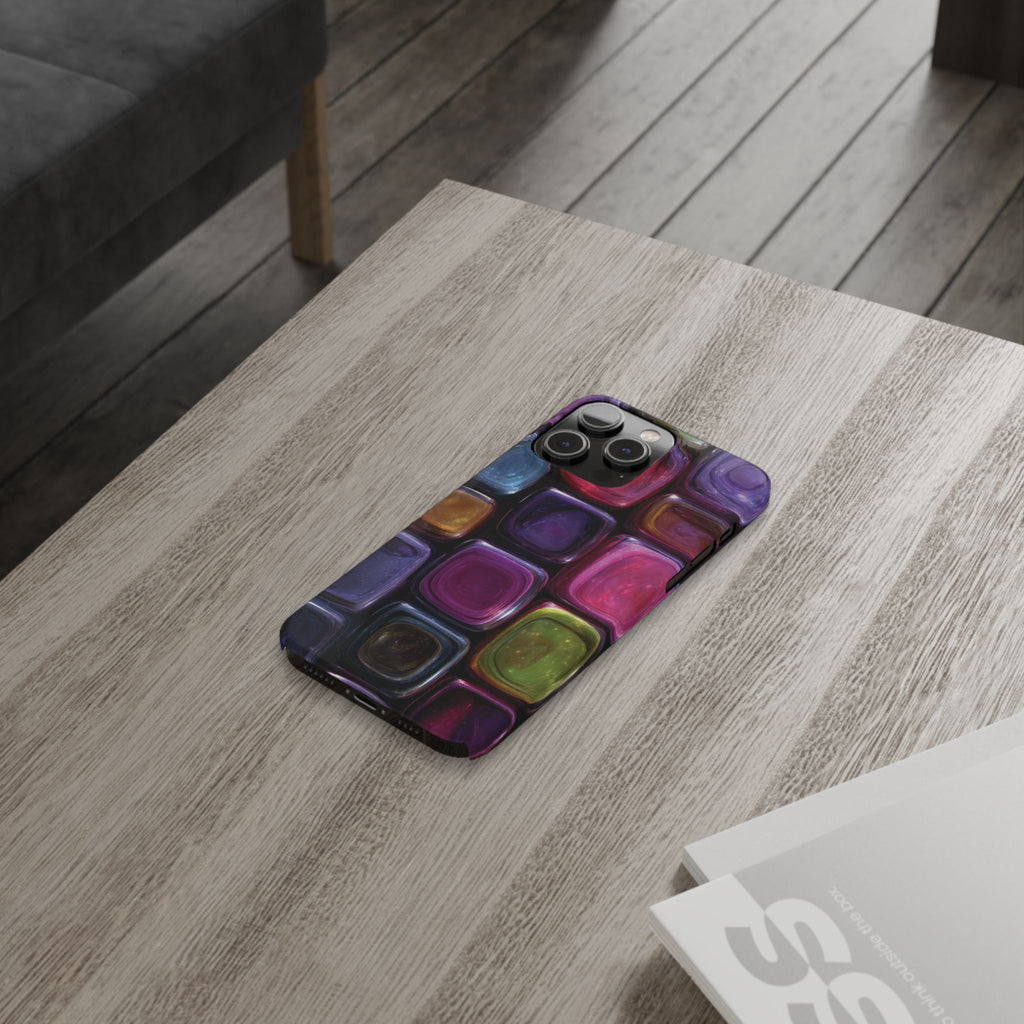 Slim Phone Case — Colorful Abstract Paint Palette Design