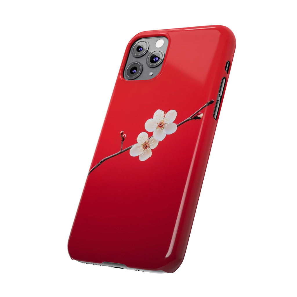 Minimal Red Sakura Blossom Design