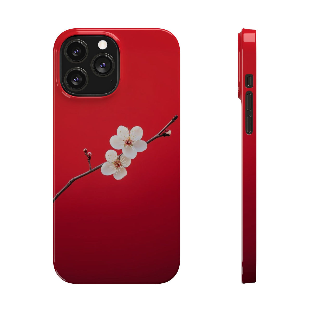Minimal Red Sakura Blossom Design