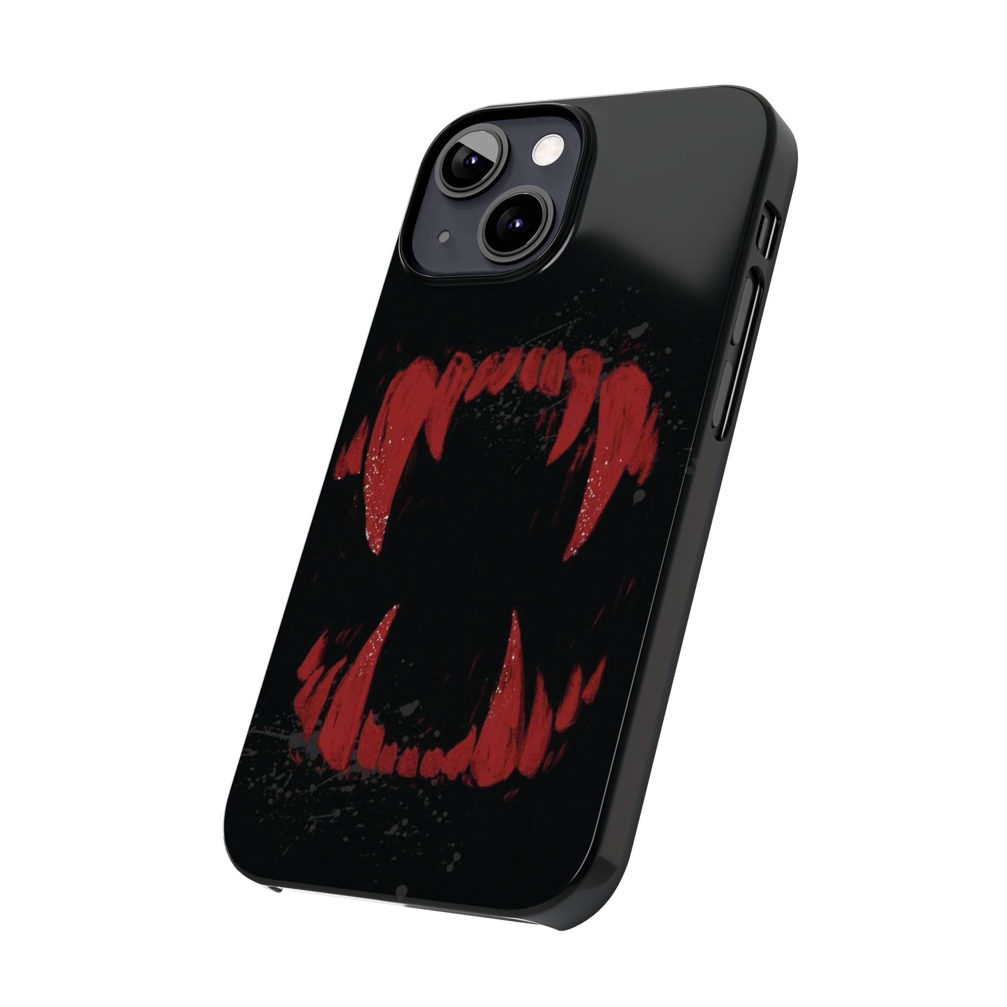 Vampire Fangs Slim Phone Case — Gothic Red Bite Design