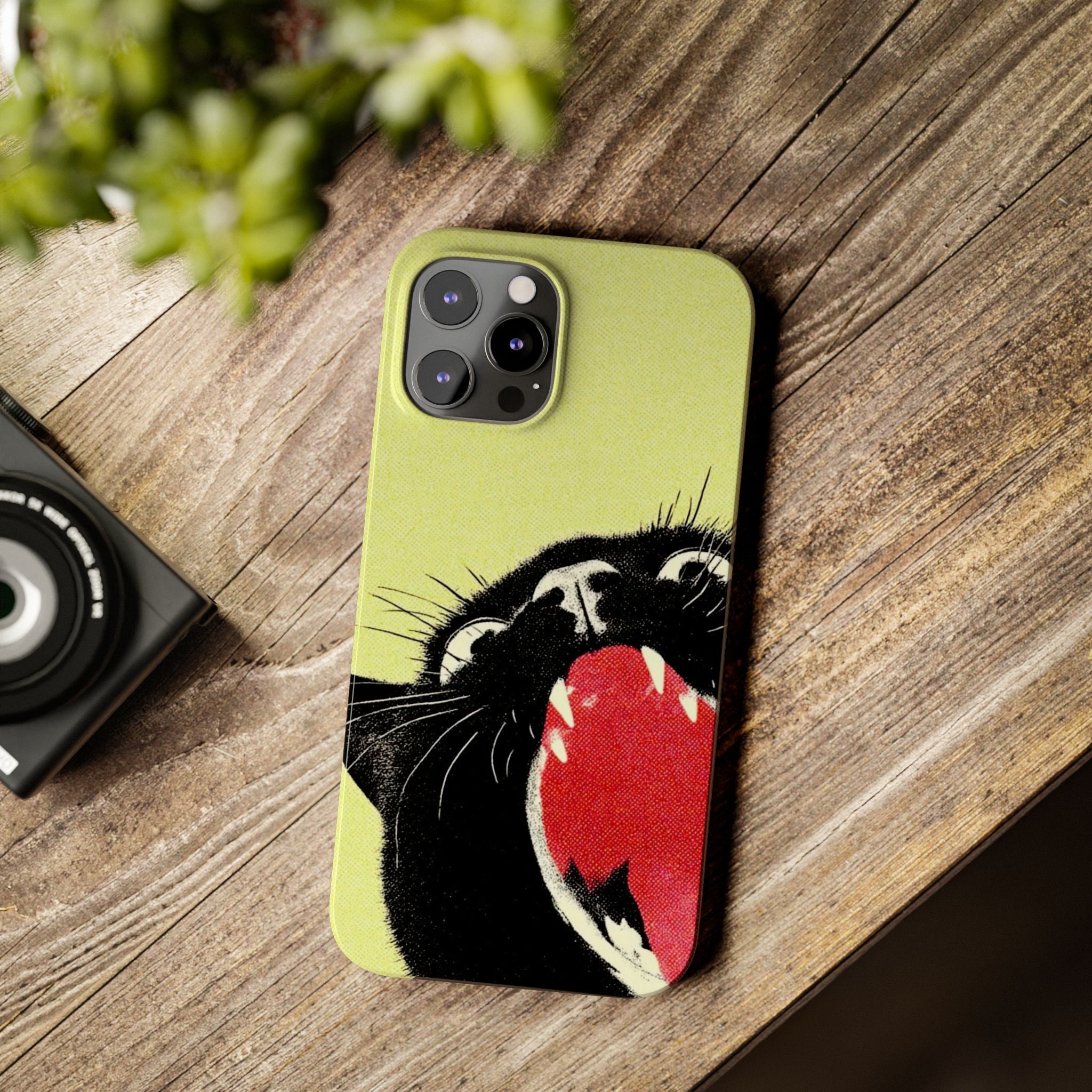 Black Cat Cute Retro Kitty Phone Cover