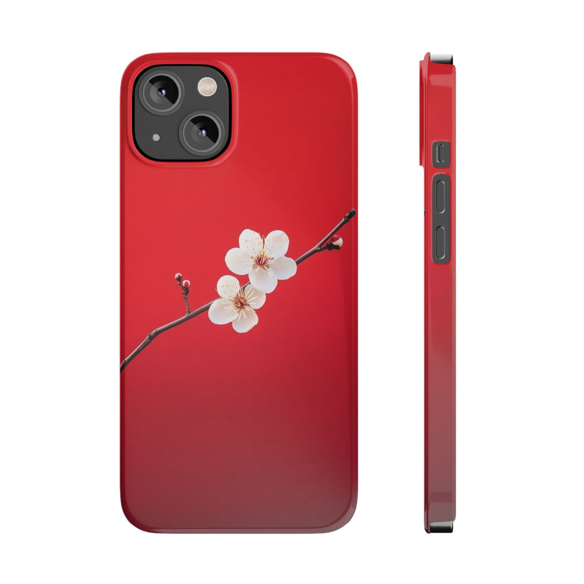 Minimal Red Sakura Blossom Design
