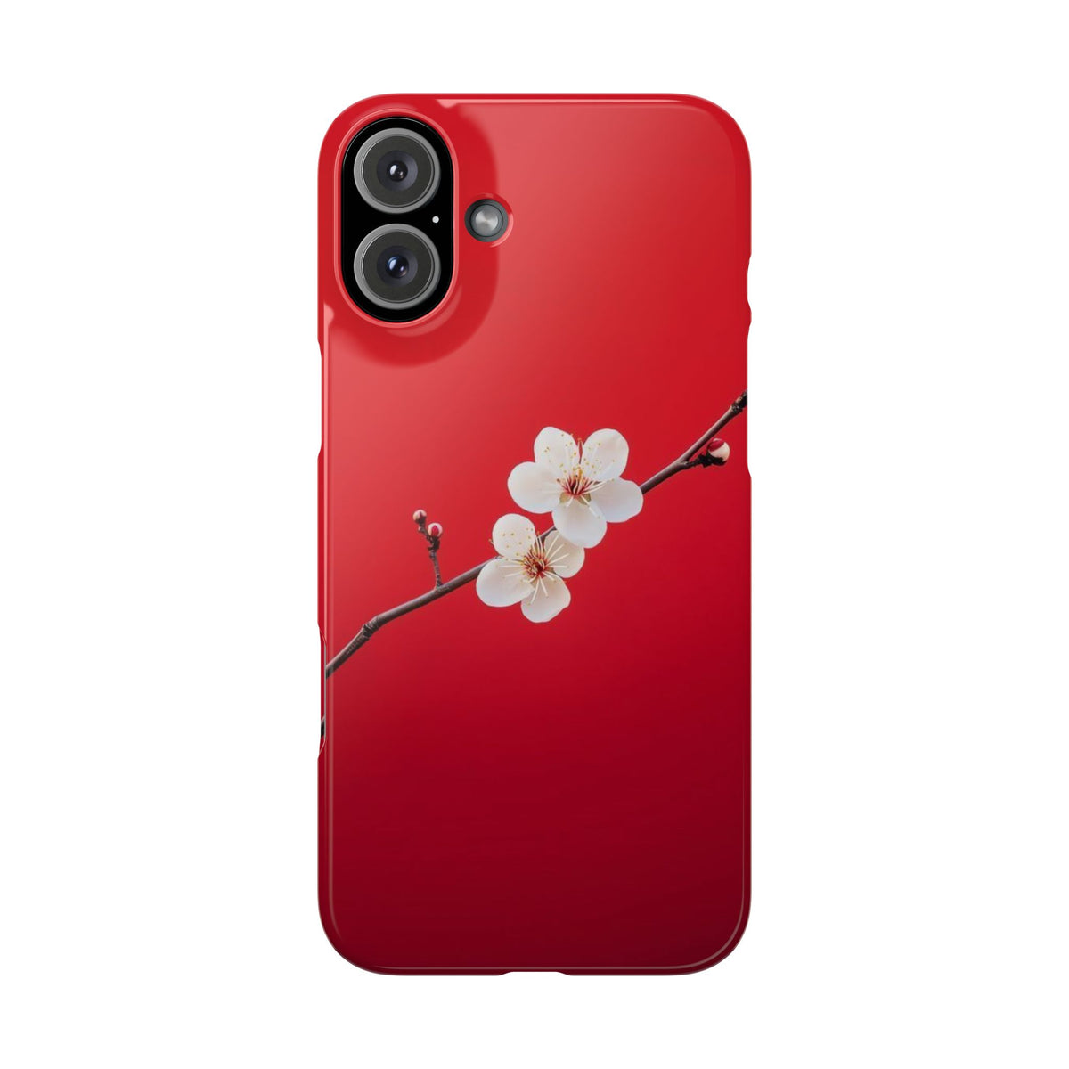 Minimal Red Sakura Blossom Design