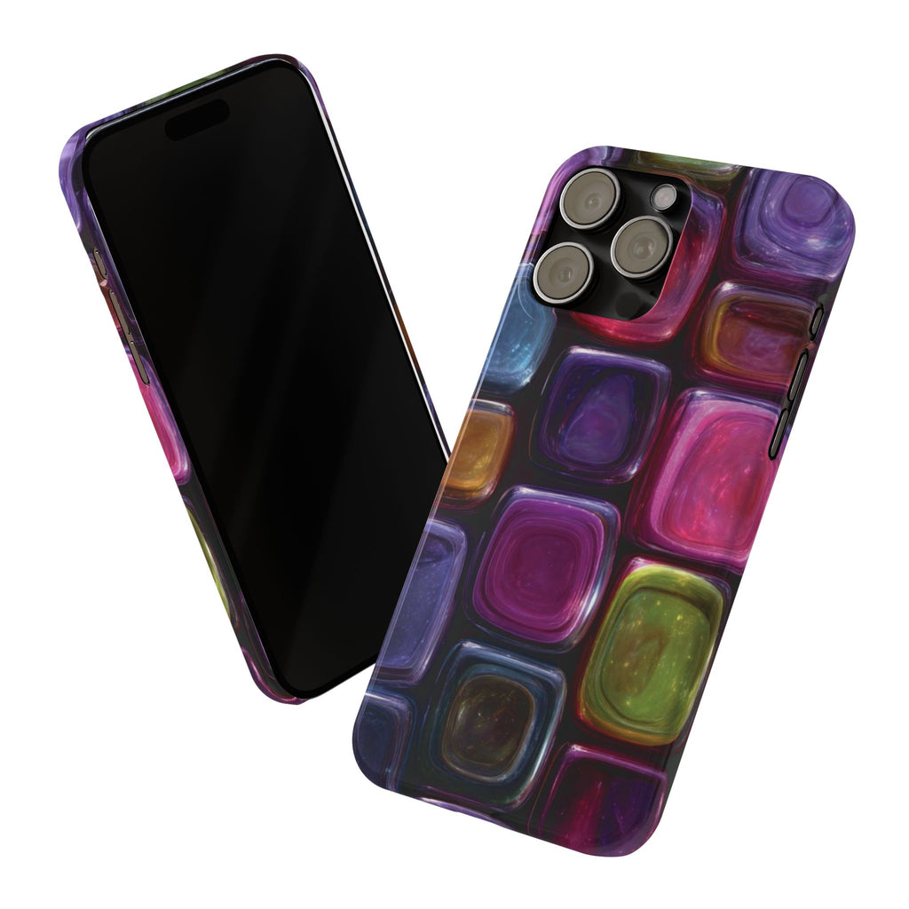 Slim Phone Case — Colorful Abstract Paint Palette Design