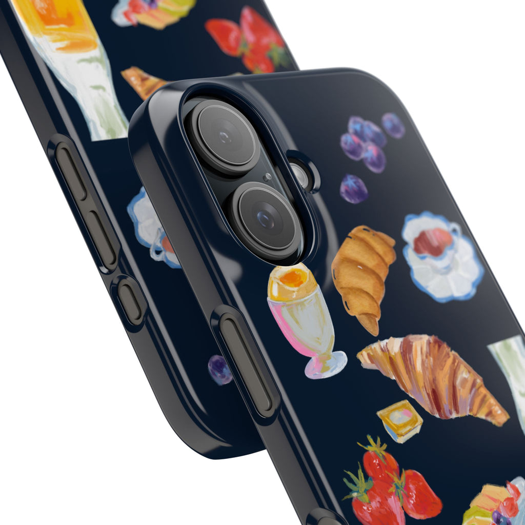 Brunch Icons Slim Phone Case — Croissant, Eggs & Juice Breakfast Design