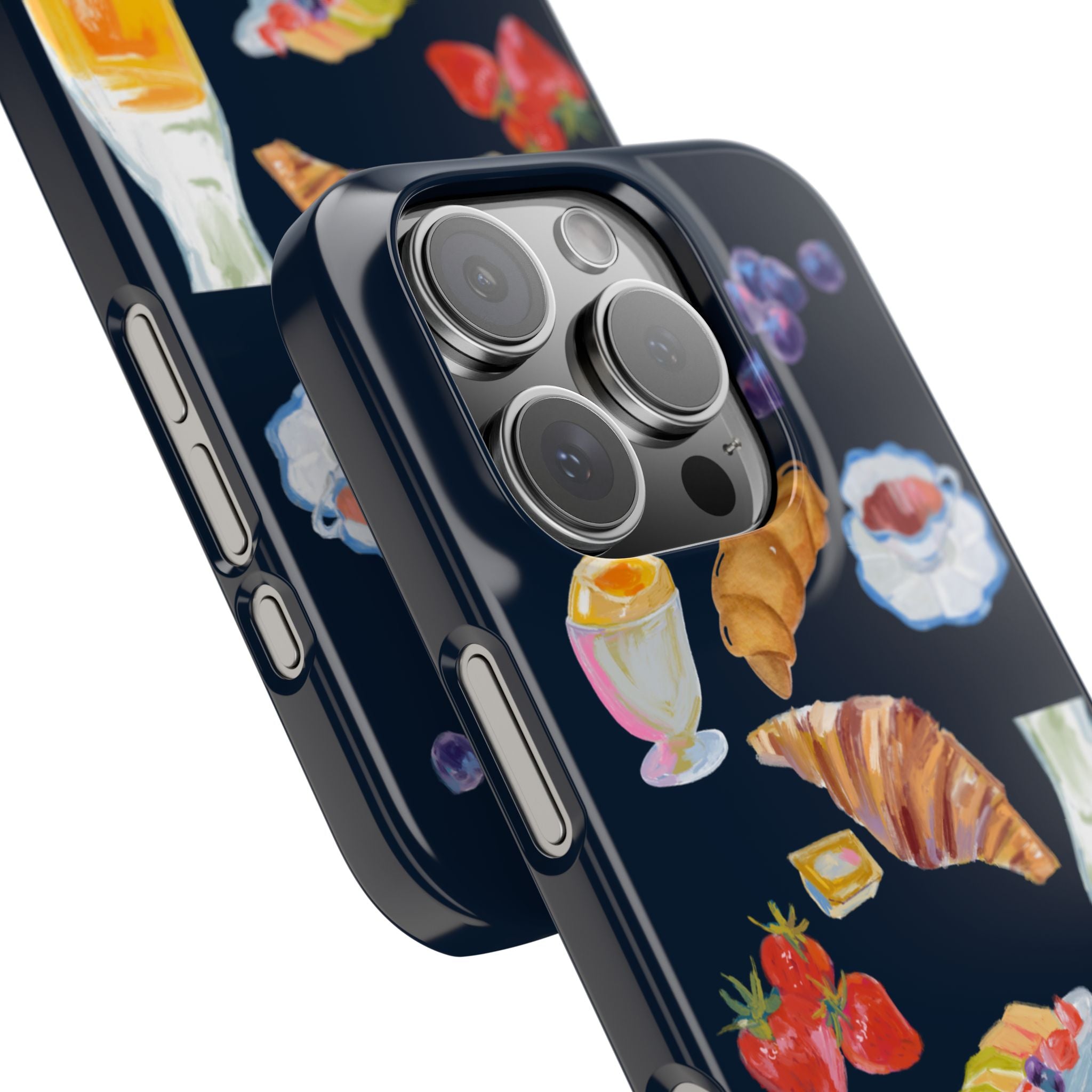 Brunch Icons Slim Phone Case — Croissant, Eggs & Juice Breakfast Design