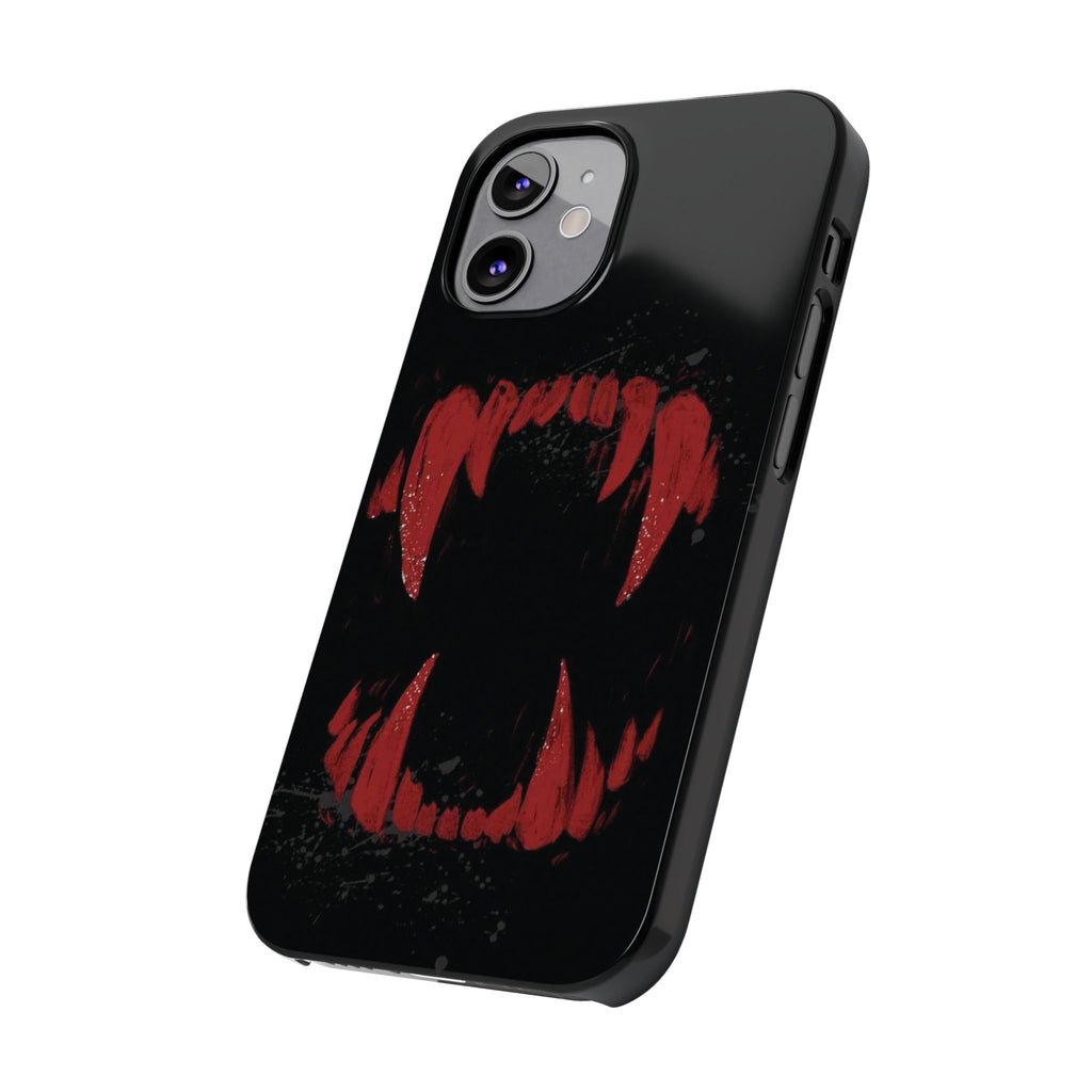 Vampire Fangs Slim Phone Case — Gothic Red Bite Design