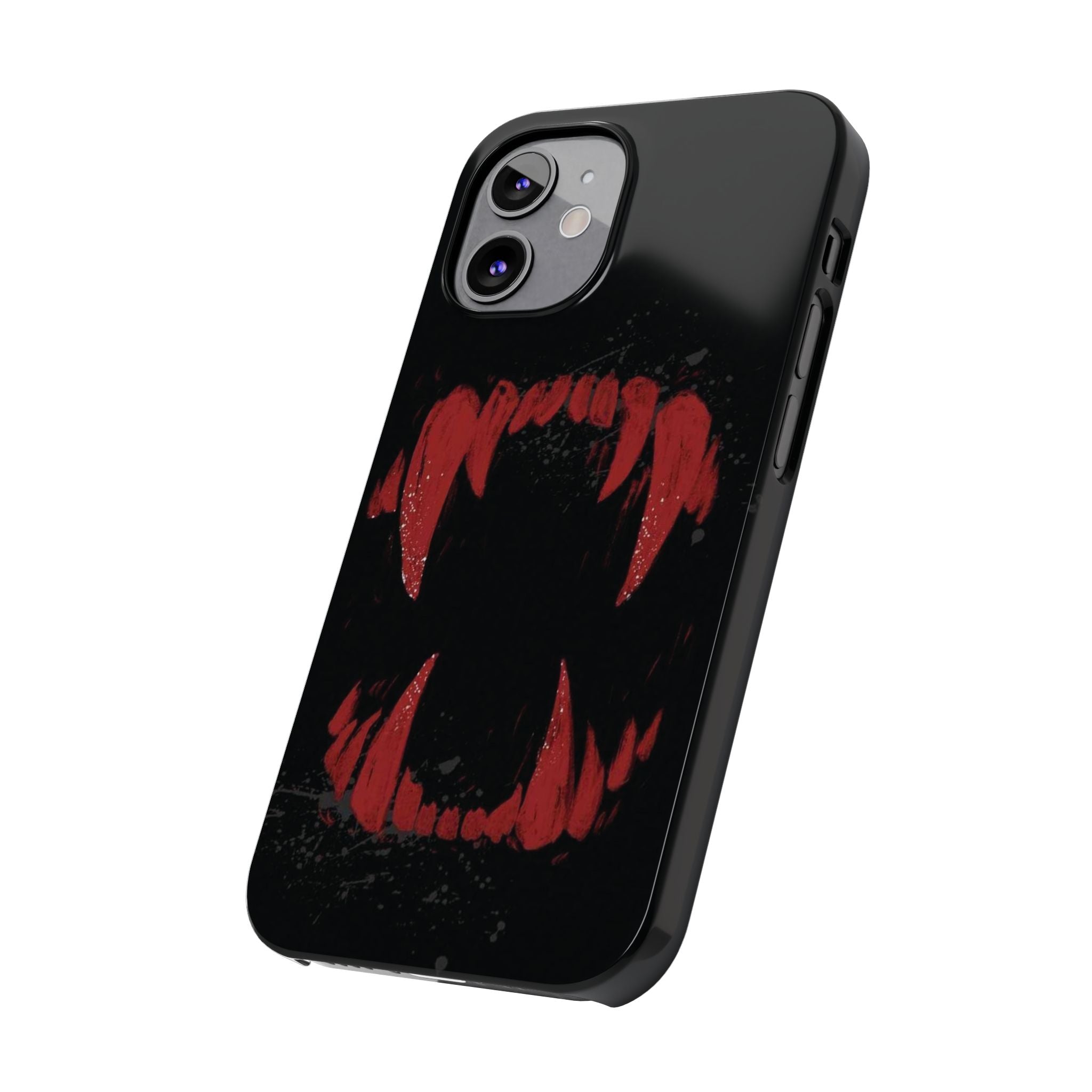 Vampire Fangs Slim Phone Case — Gothic Red Bite Design