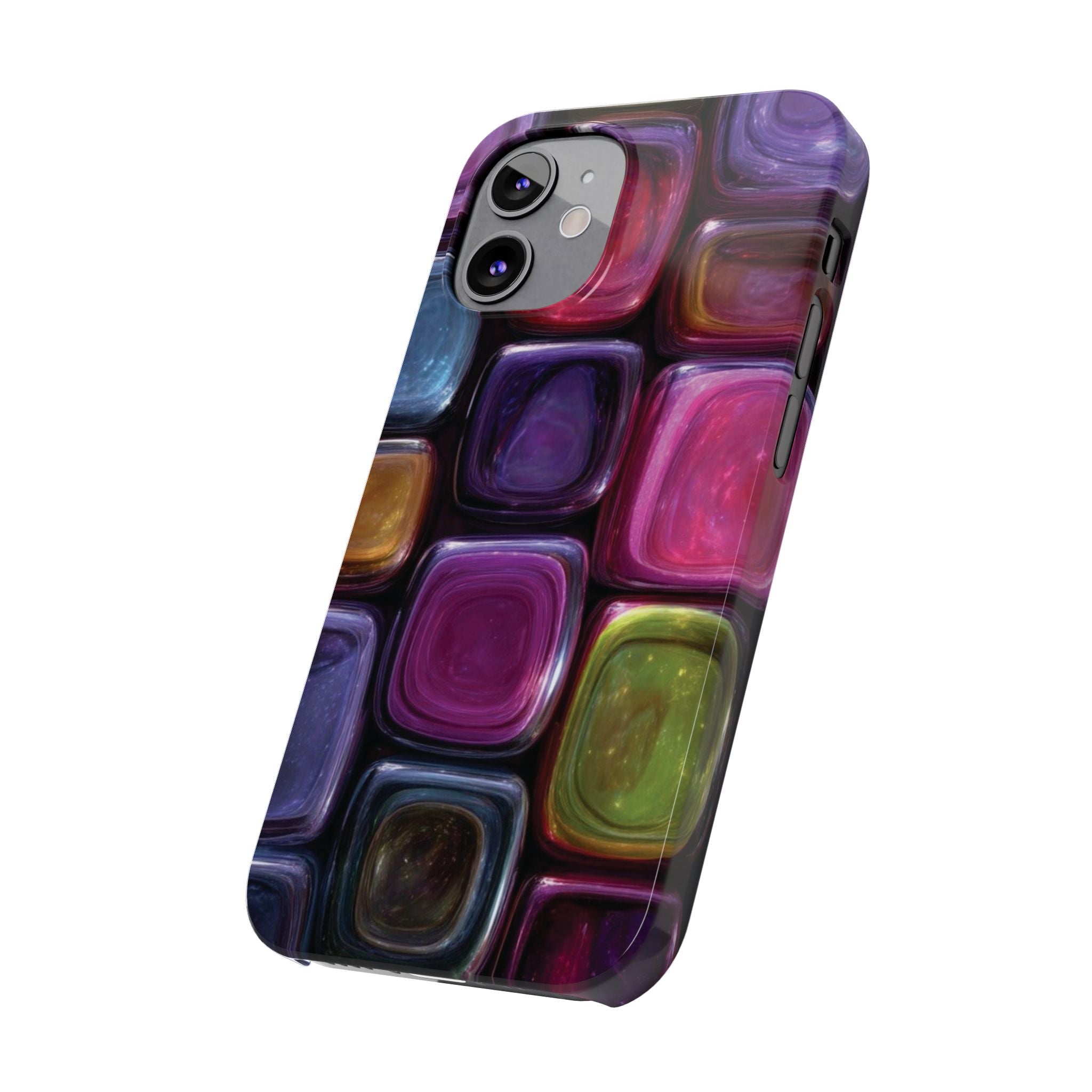 Slim Phone Case — Colorful Abstract Paint Palette Design