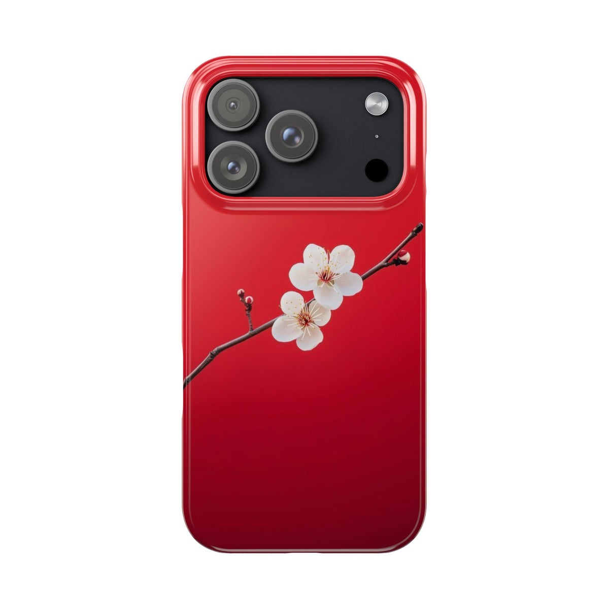 Minimal Red Sakura Blossom Design