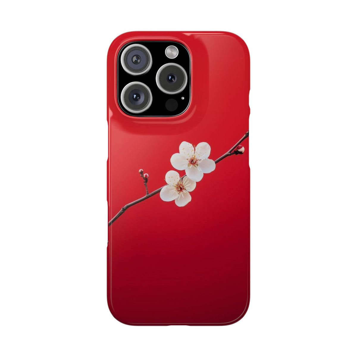 Minimal Red Sakura Blossom Design