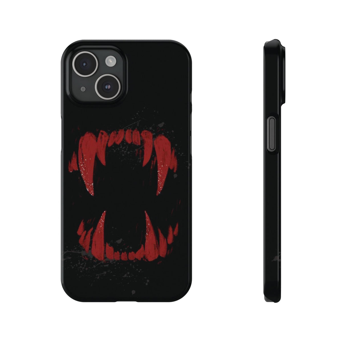 Vampire Fangs Slim Phone Case — Gothic Red Bite Design