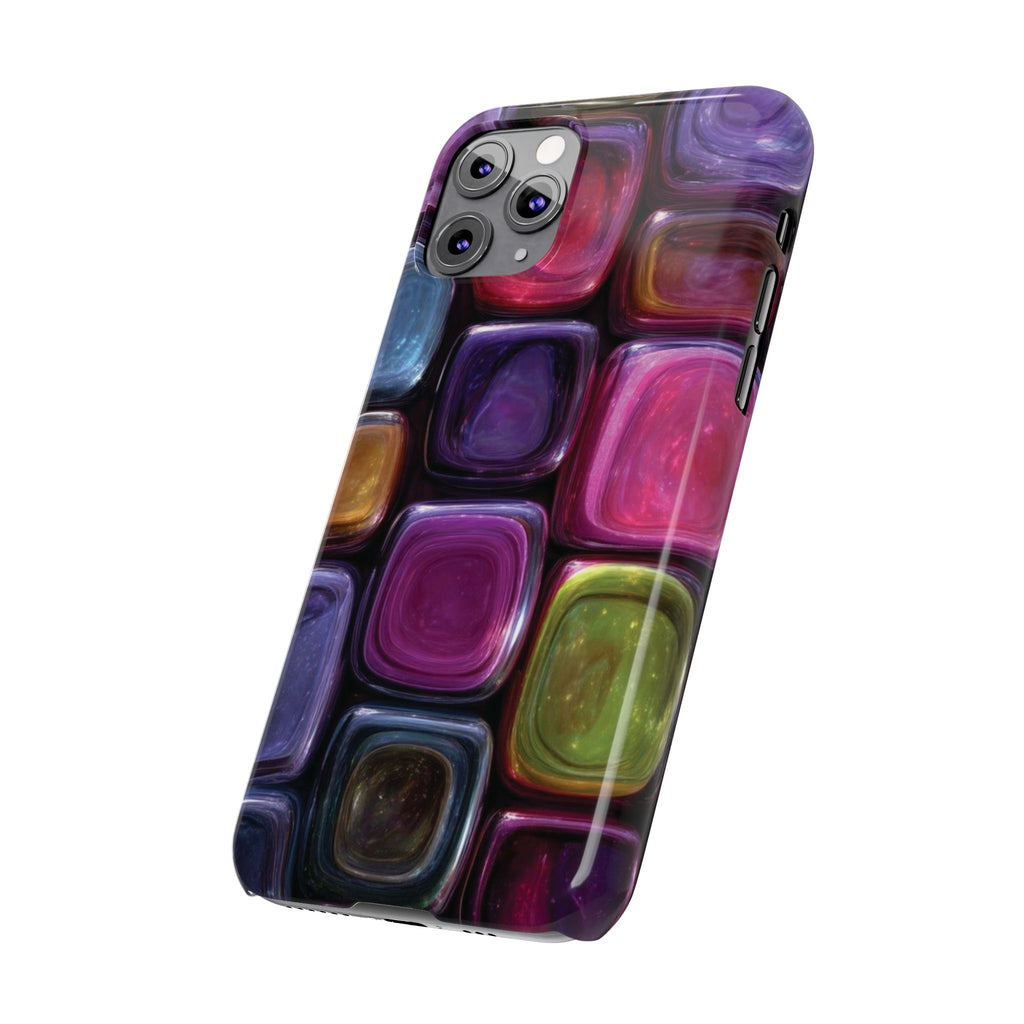 Slim Phone Case — Colorful Abstract Paint Palette Design