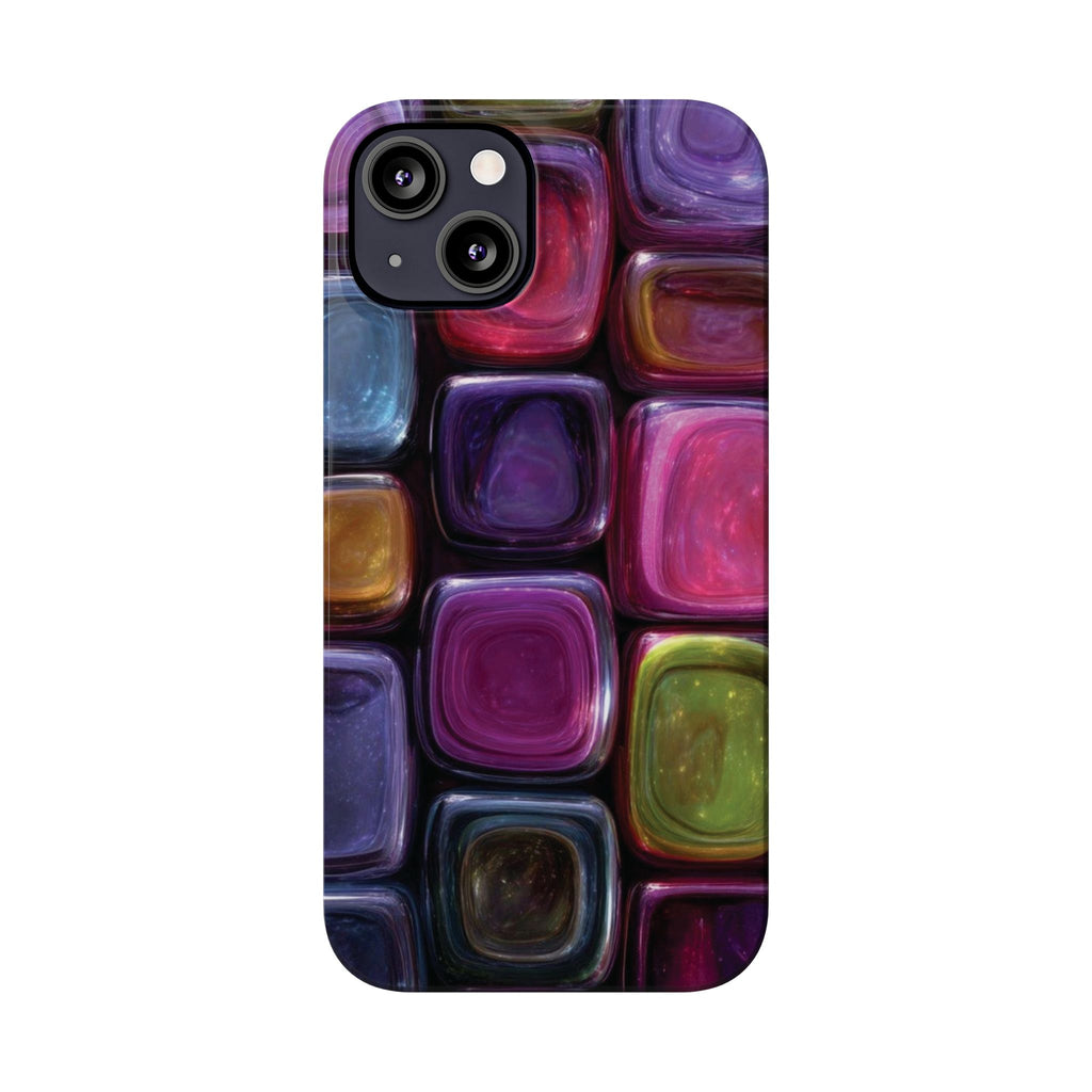 Slim Phone Case — Colorful Abstract Paint Palette Design