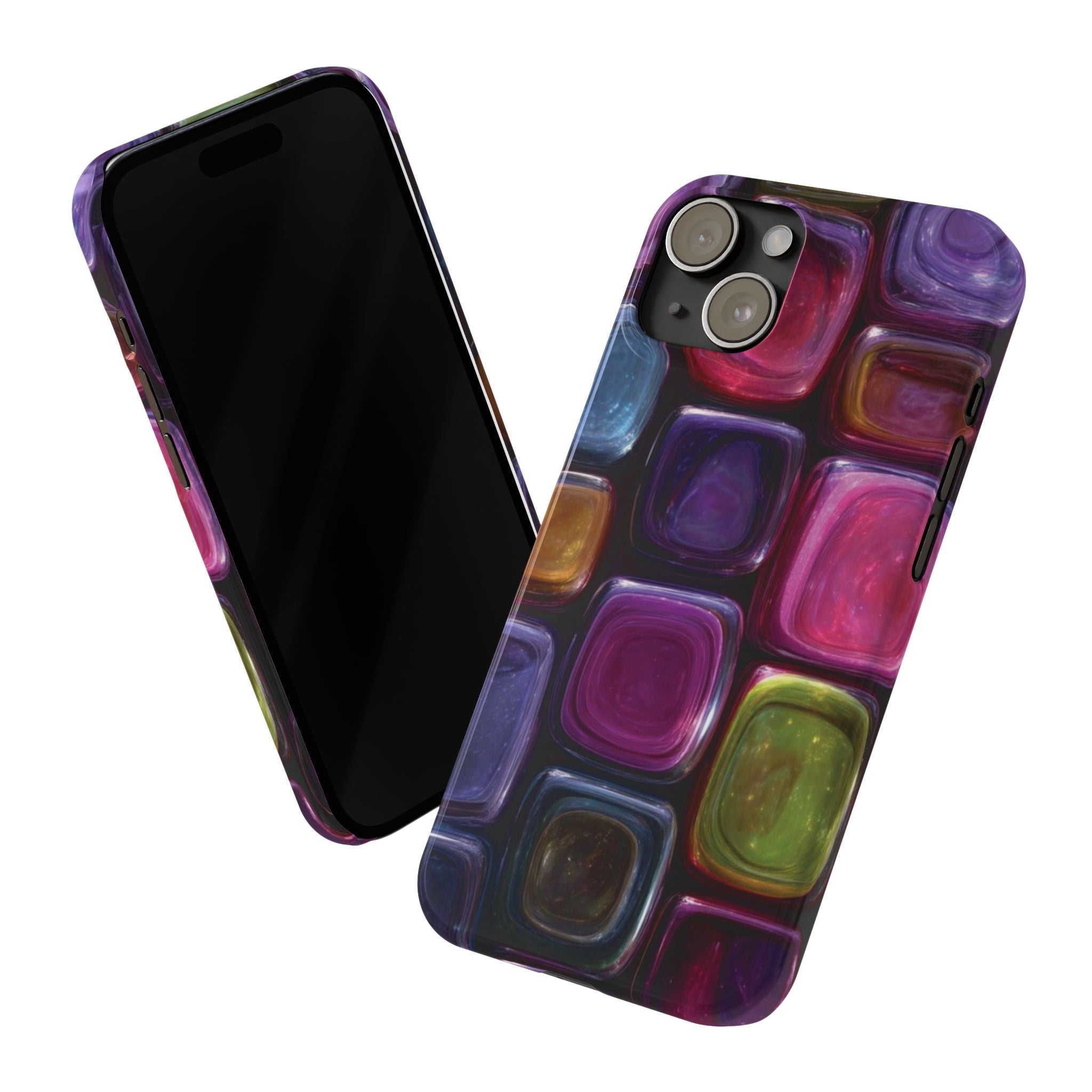 Slim Phone Case — Colorful Abstract Paint Palette Design