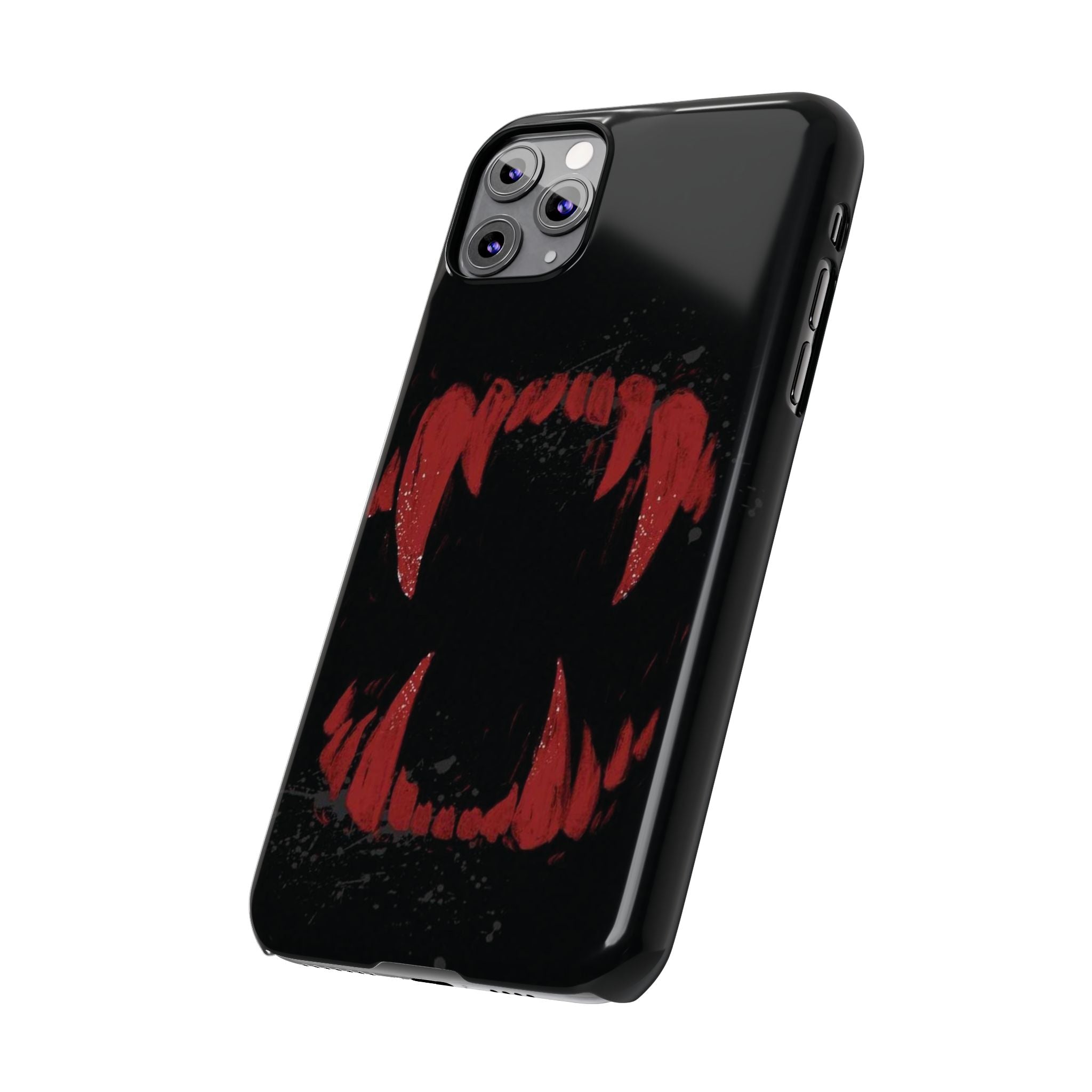 Vampire Fangs Slim Phone Case — Gothic Red Bite Design
