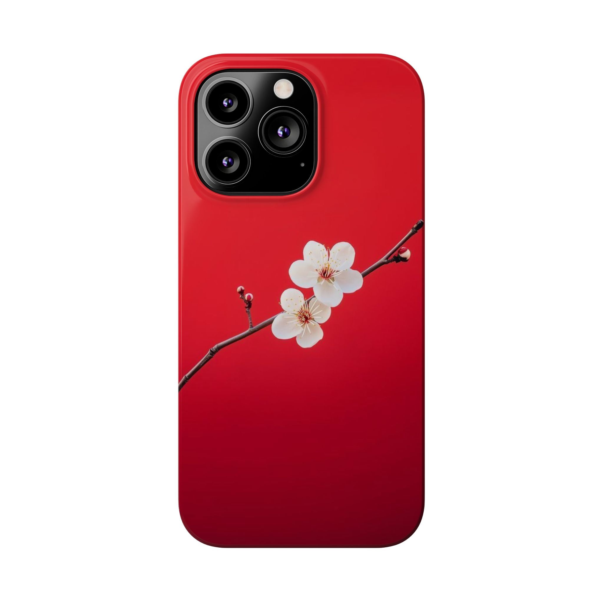 Minimal Red Sakura Blossom Design