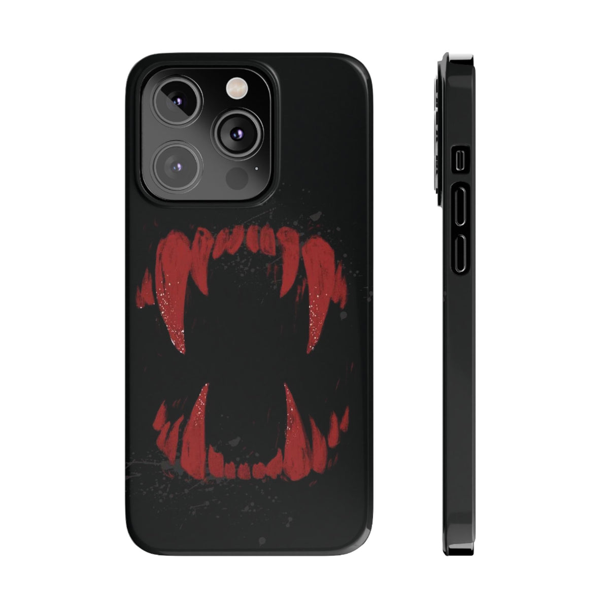Vampire Fangs Slim Phone Case — Gothic Red Bite Design