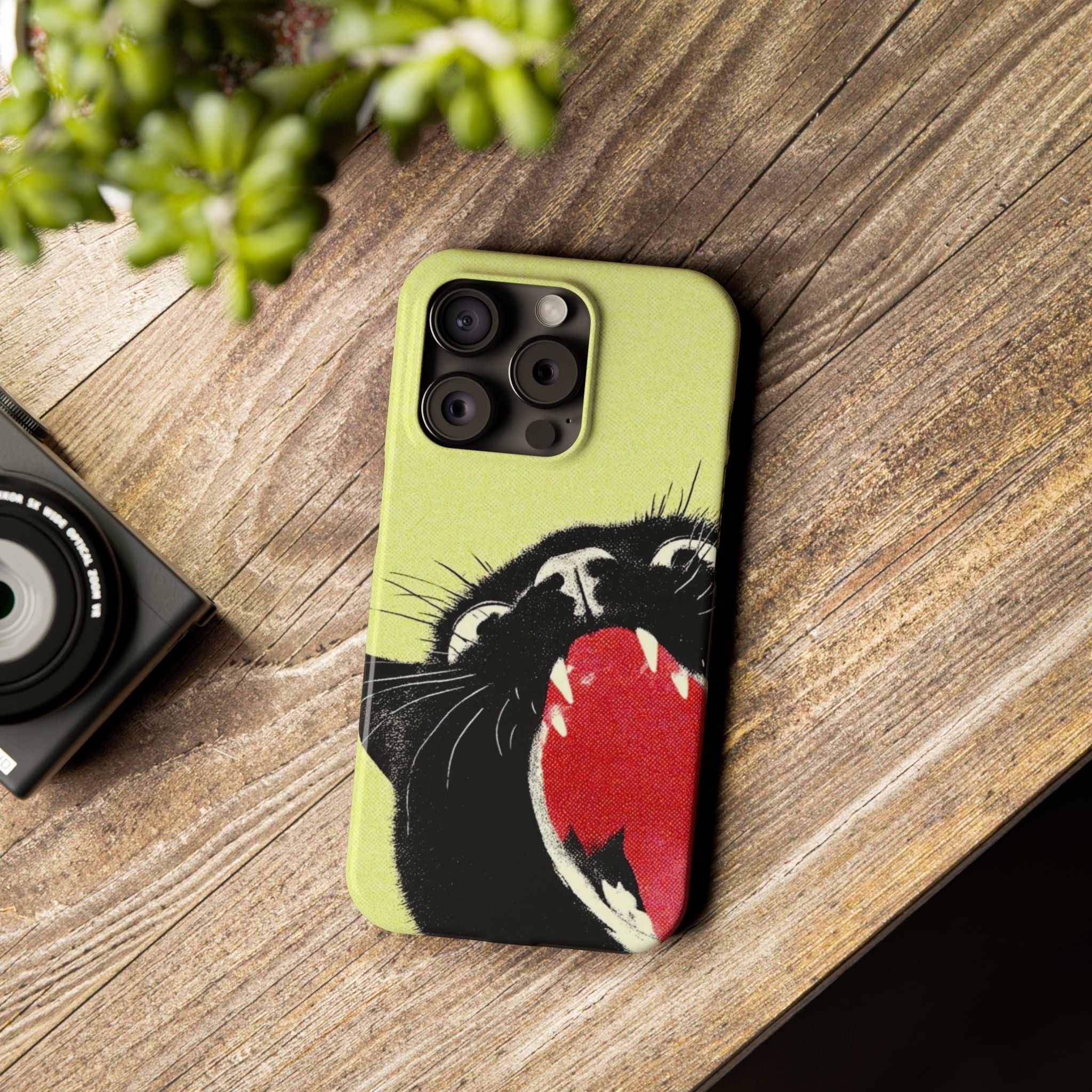 Black Cat Cute Retro Kitty Phone Cover