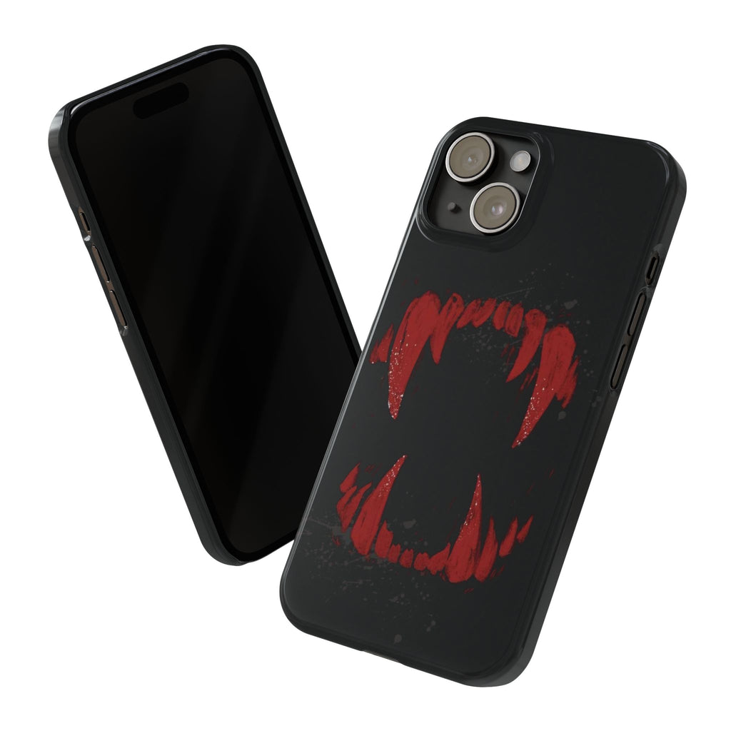 Vampire Fangs Slim Phone Case — Gothic Red Bite Design