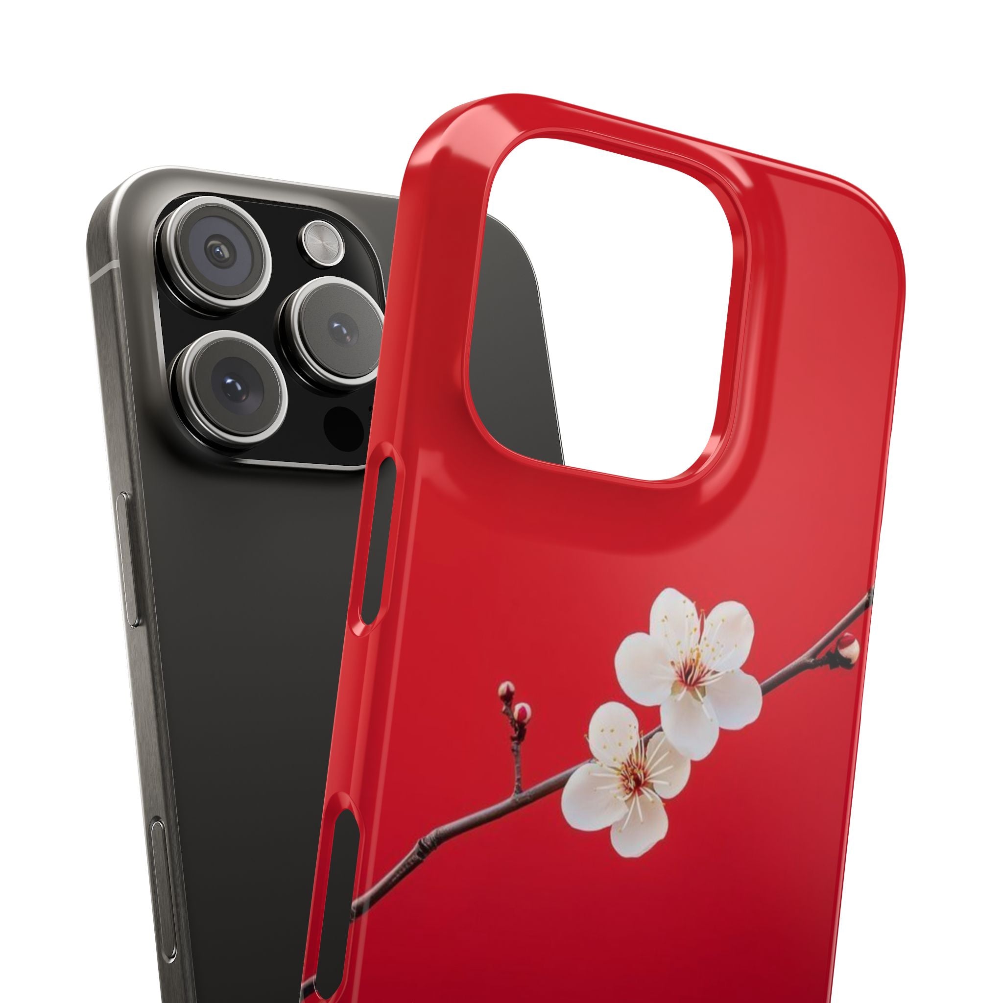 Minimal Red Sakura Blossom Design