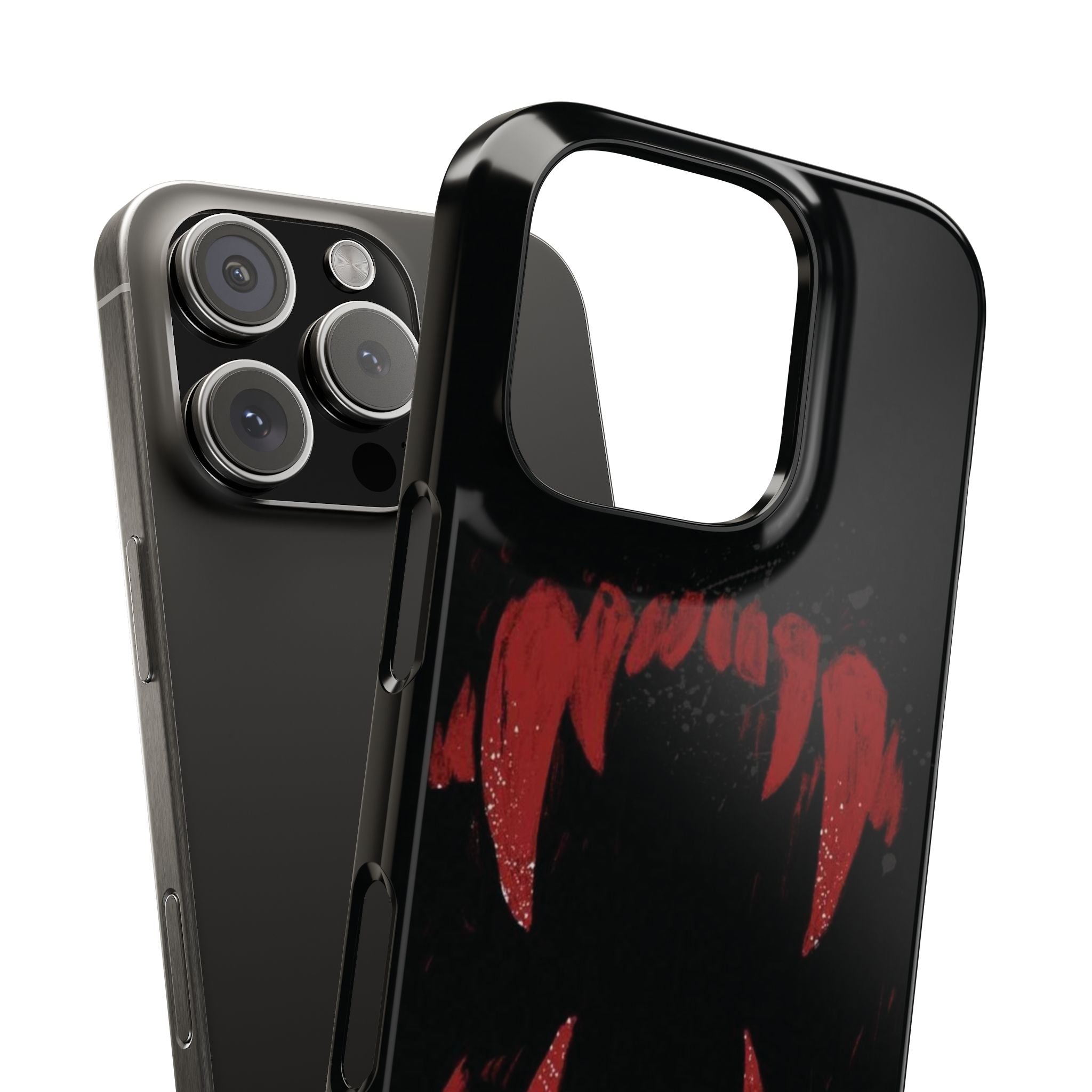 Vampire Fangs Slim Phone Case — Gothic Red Bite Design