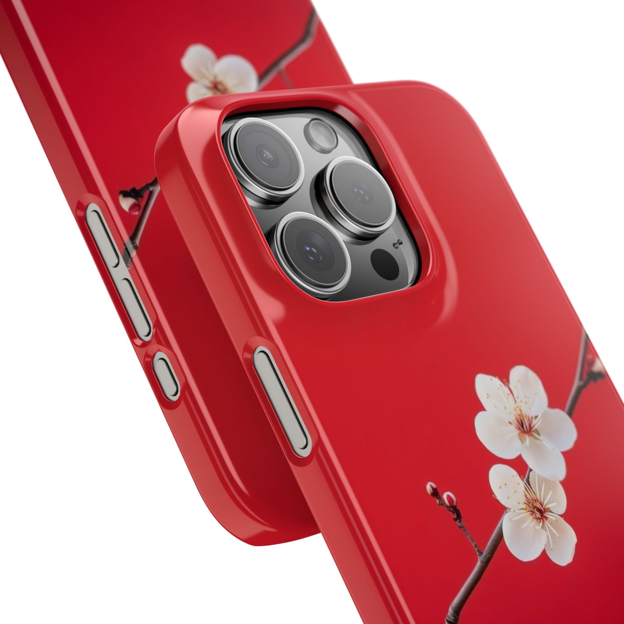 Minimal Red Sakura Blossom Design